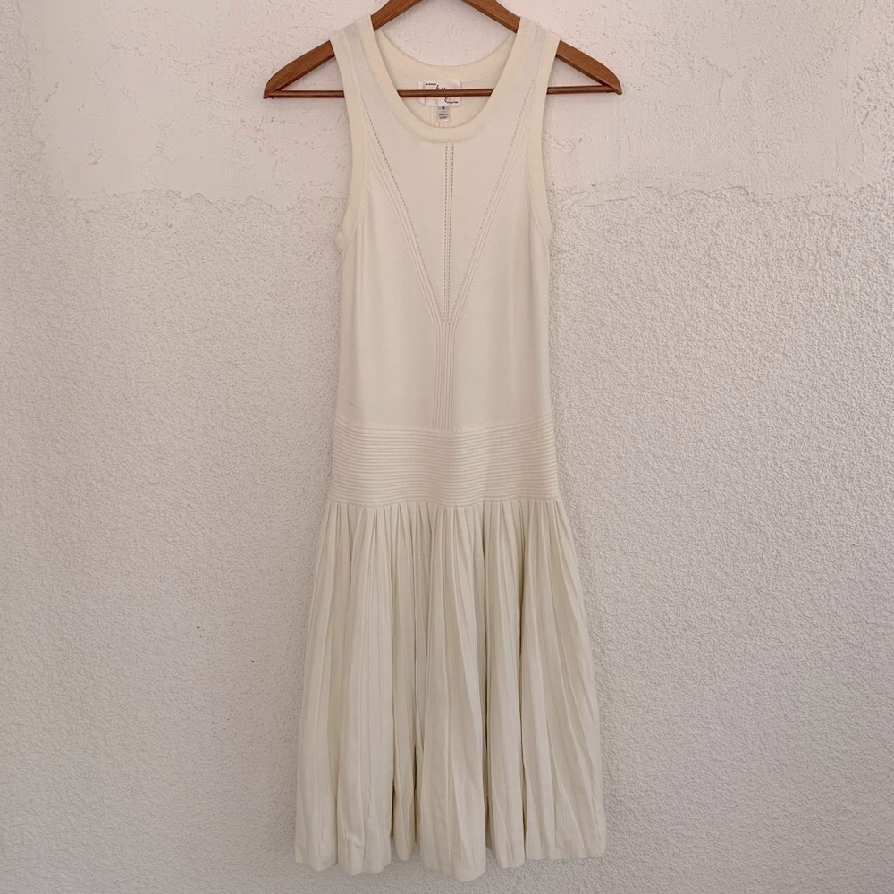 An Original Milly Of New York Cream Fit And Flare Dress